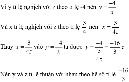 Trắc nghiệm Đại lượng tỉ lệ nghịch