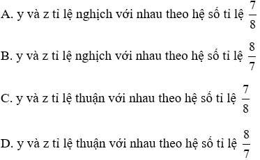 Trắc nghiệm Đại lượng tỉ lệ nghịch