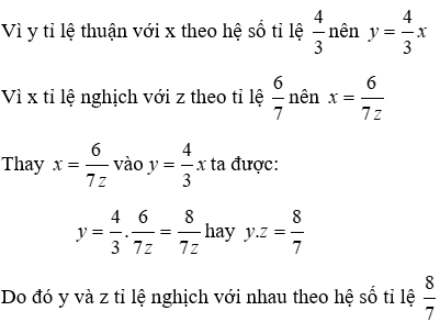 Trắc nghiệm Đại lượng tỉ lệ nghịch