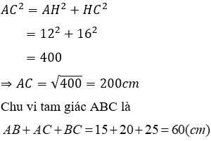 Trắc nghiệm Định lí Pi-ta-go