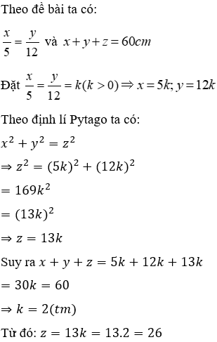 Trắc nghiệm Định lí Pi-ta-go