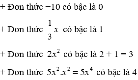 Trắc nghiệm Đơn thức