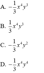 Trắc nghiệm Đơn thức