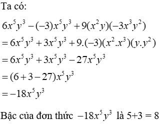 Trắc nghiệm Đơn thức đồng dạng