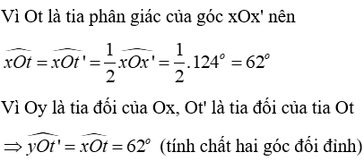 Trắc nghiệm Hai góc đối đỉnh