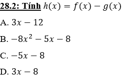 Trắc nghiệm Nghiệm của đa thức một biến