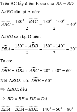 Trắc nghiệm Tam giác cân