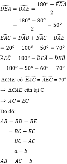 Trắc nghiệm Tam giác cân