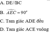 Trắc nghiệm Tam giác cân