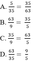 Trắc nghiệm Tỉ lệ thức