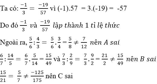 Trắc nghiệm Tỉ lệ thức