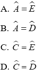 Trắc nghiệm Trường hợp bằng nhau thứ ba của tam giác: góc - cạnh - góc (g.c.g)