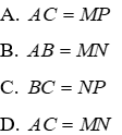 Trắc nghiệm Trường hợp bằng nhau thứ ba của tam giác: góc - cạnh - góc (g.c.g)