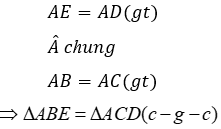 Trắc nghiệm Trường hợp bằng nhau thứ ba của tam giác: góc - cạnh - góc (g.c.g)