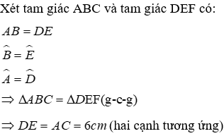 Trắc nghiệm Trường hợp bằng nhau thứ ba của tam giác: góc - cạnh - góc (g.c.g)