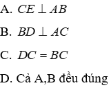 Trắc nghiệm Trường hợp bằng nhau thứ hai của tam giác: cạnh - góc - cạnh (c.g.c)