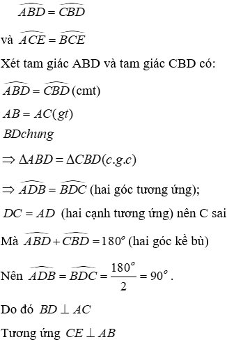 Trắc nghiệm Trường hợp bằng nhau thứ hai của tam giác: cạnh - góc - cạnh (c.g.c)