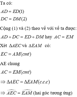 Trắc nghiệm Trường hợp bằng nhau thứ hai của tam giác: cạnh - góc - cạnh (c.g.c)