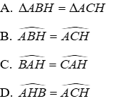 Trắc nghiệm Trường hợp bằng nhau thứ nhất của tam giác: cạnh - cạnh - cạnh (c.c.c)