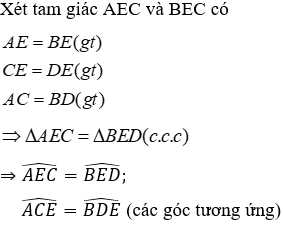 Trắc nghiệm Trường hợp bằng nhau thứ nhất của tam giác: cạnh - cạnh - cạnh (c.c.c)