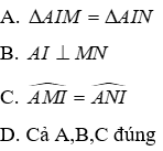 Trắc nghiệm Trường hợp bằng nhau thứ nhất của tam giác: cạnh - cạnh - cạnh (c.c.c)