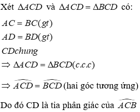 Trắc nghiệm Trường hợp bằng nhau thứ nhất của tam giác: cạnh - cạnh - cạnh (c.c.c)