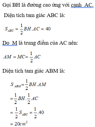 Bài tập Diện tích tam giác | Lý thuyết và Bài tập Toán 8 có đáp án