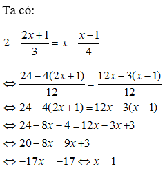 Bài tập Phương trình đưa được về dạng ax + b = 0 | Lý thuyết và Bài tập Toán 8 có đáp án