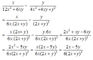 Bài tập Phép trừ các phân thức đại số | Lý thuyết và Bài tập Toán 8 có đáp án