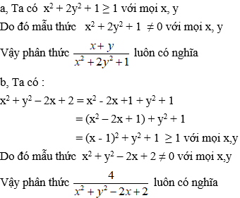 Cách chứng minh phân thức luôn có nghĩa cực hay, có đáp án