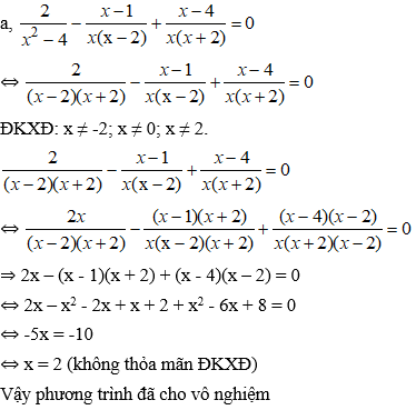 Cách giải phương trình chứa ẩn ở mẫu cực hay, có đáp án