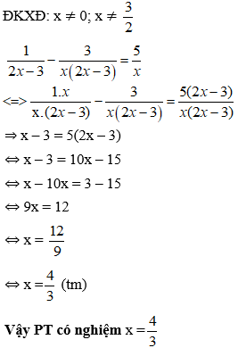Cách giải phương trình chứa ẩn ở mẫu cực hay, có đáp án