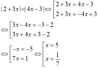 Cách giải phương trình chứa dấu giá trị tuyệt đối |A(x)| = |B(x)|