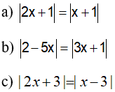 Cách giải phương trình chứa dấu giá trị tuyệt đối |A(x)| = |B(x)|