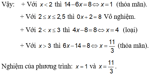 Cách giải phương trình chứa dấu giá trị tuyệt đối |A(x)| + |B(x)| = |A(x) + B(x)|