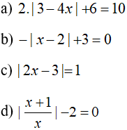 Cách giải phương trình chứa dấu giá trị tuyệt đối |A(x)| = k