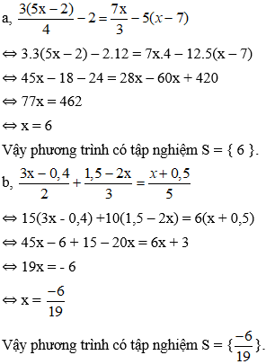 Cách giải phương trình đưa được về dạng ax + b = 0 cực hay, có đáp án