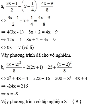 Cách giải phương trình đưa được về dạng ax + b = 0 cực hay, có đáp án
