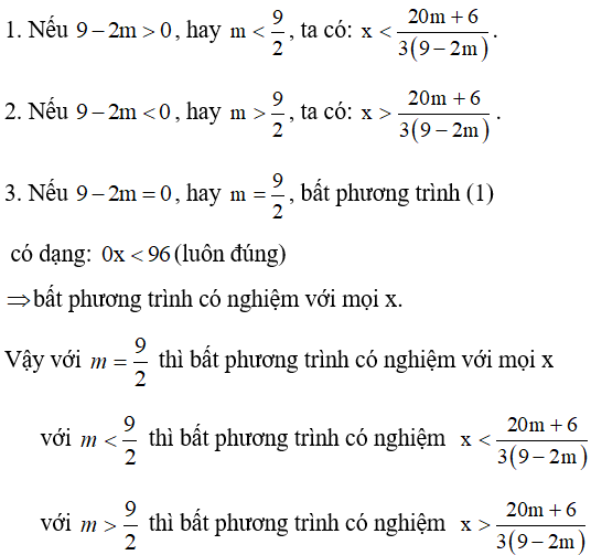 Cách giải và biện luận bất phương trình hay, chi tiết