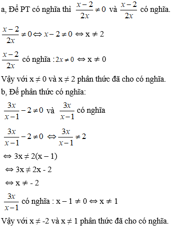 Cách tìm điều kiện để phân thức được xác định cực hay, có đáp án