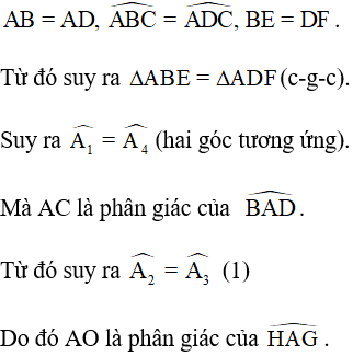 Chứng minh hai đoạn thẳng, hai góc bằng nhau trong hình thoi