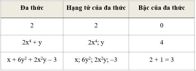 Đa thức là gì ? Hạng tử, bậc của đa thức lớp 8 (cách giải + bài tập)