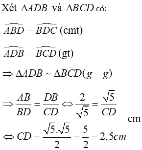 Tính độ dài đoạn thẳng, tính góc dựa vào hai tam giác đồng dạng