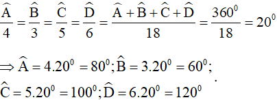 Tính số đo góc trong tứ giác hay, chi tiết