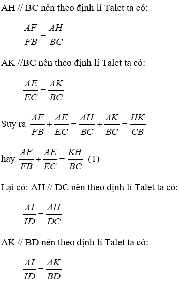 Trắc nghiệm Định lí Ta-lét trong tam giác có đáp án