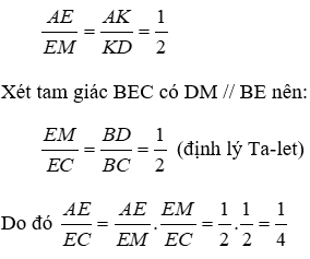 Trắc nghiệm Định lí Ta-lét trong tam giác có đáp án