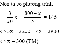 Trắc nghiệm Giải bài toán bằng cách lập phương trình có đáp án