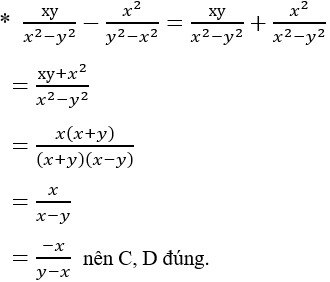 Trắc nghiệm Phép cộng các phân thức đại số có đáp án