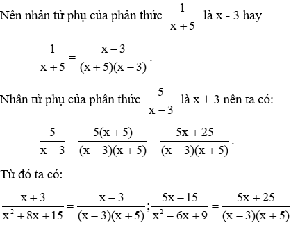 Trắc nghiệm Quy đồng mẫu thức nhiều phân thức có đáp án