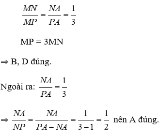 Trắc nghiệm Tính chất đường phân giác của tam giác có đáp án